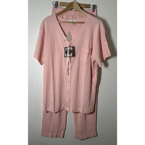 B.G. Street Intimate Coming on Soft 100% Cotton Pajama Set PJ Womens Medium 3122 - Picture 1 of 11